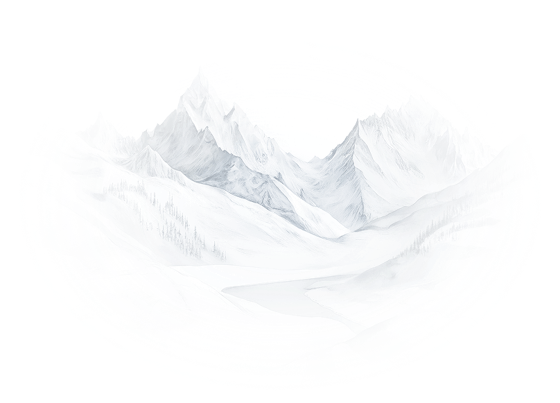 Swiss Alps drawn in white tones
